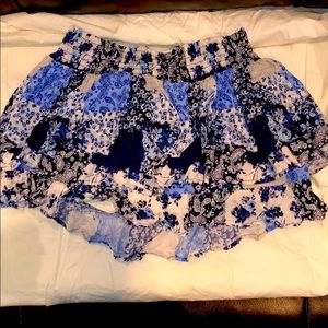 Girls blue patchwork skort